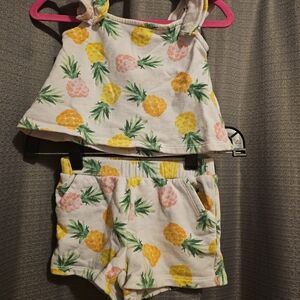 Janie and Jack Pineapple Print Kids Set